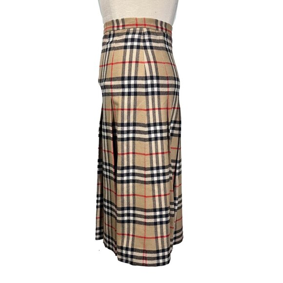 Vintage Burberrys London Nova Check Wool Skirt Size 8 EX Long Made in England - Picture 3 of 13